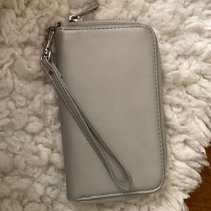 Silver wristlet wallet